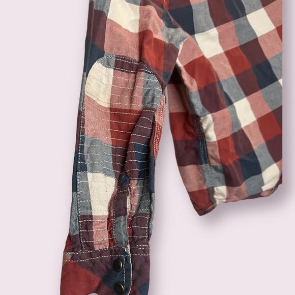 Scotch Shrunk Long Sleeve Removable Hood Button Up Plaid Sz 8 - Picture 4 of 13